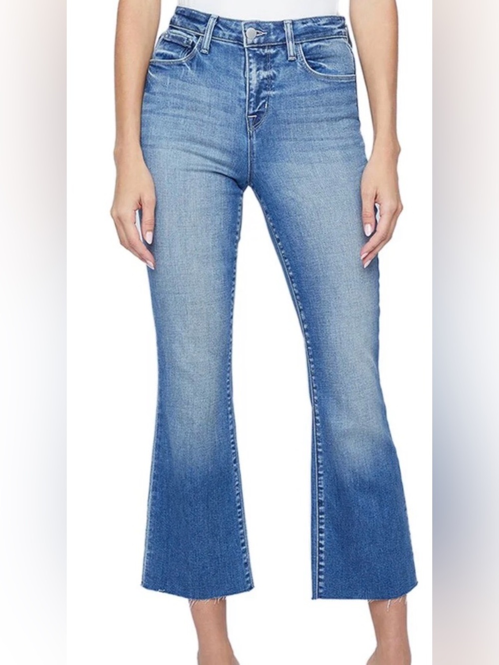 L’Agence - Kendra High-Rise Cropped Flared Jeans, in Laguna Sz 27 NWOT